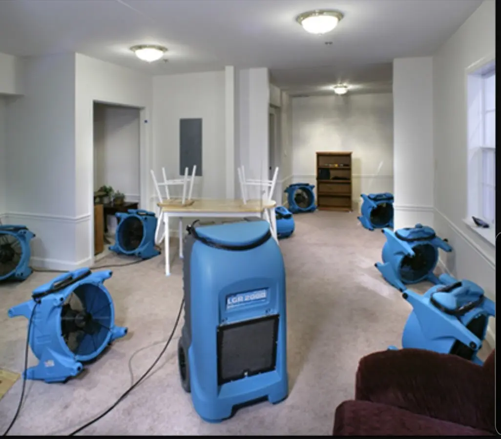 Air movers and dehumidifier setup for Water Extraction & Removal in Lake St. Louis
